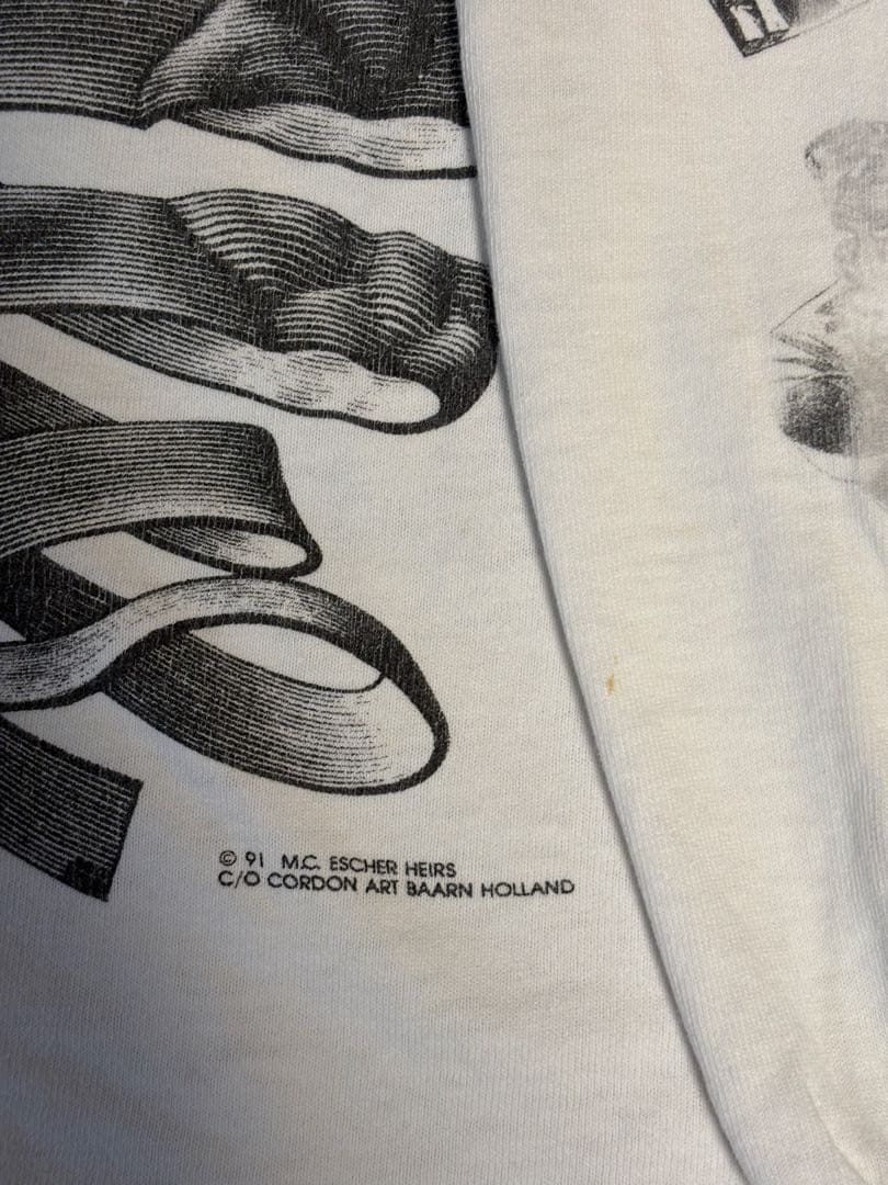 90s M.C.Escher エッシャー マルチ ロンT ANDAZIA アート