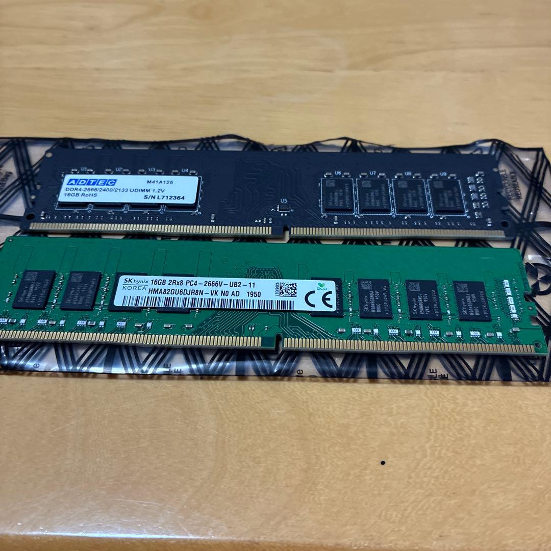 ジ*）様 デスクトップ用メモリー　DDR4-2666 16GB×２枚