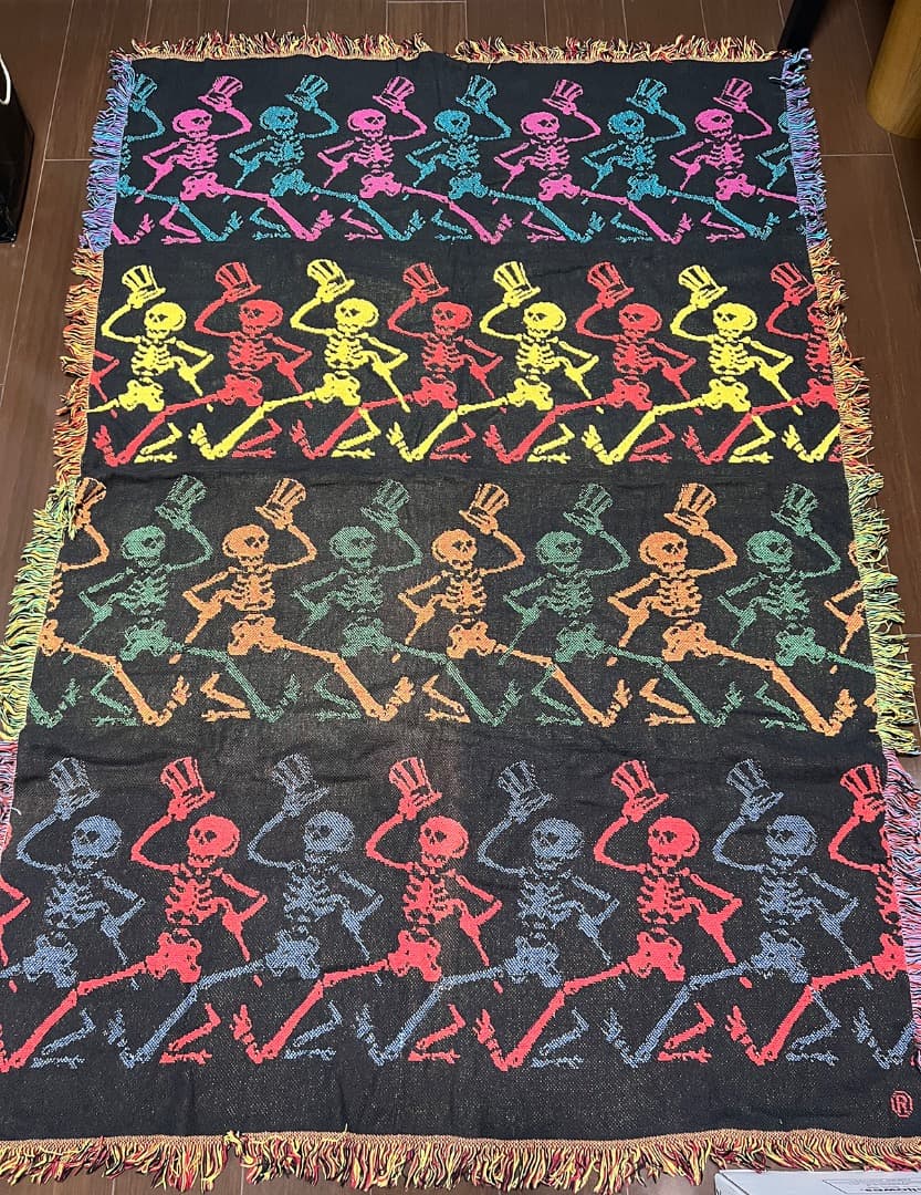 グレイトフル・デッド　ラグ　ブランケット　ヴィンテージ　ダンススケルトン