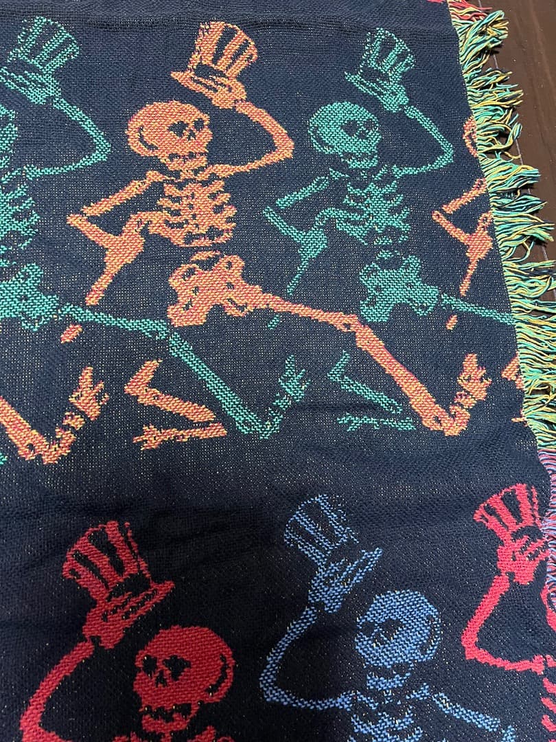 グレイトフル・デッド　ラグ　ブランケット　ヴィンテージ　ダンススケルトン