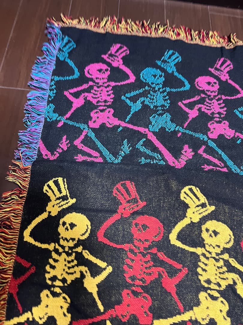 グレイトフル・デッド　ラグ　ブランケット　ヴィンテージ　ダンススケルトン