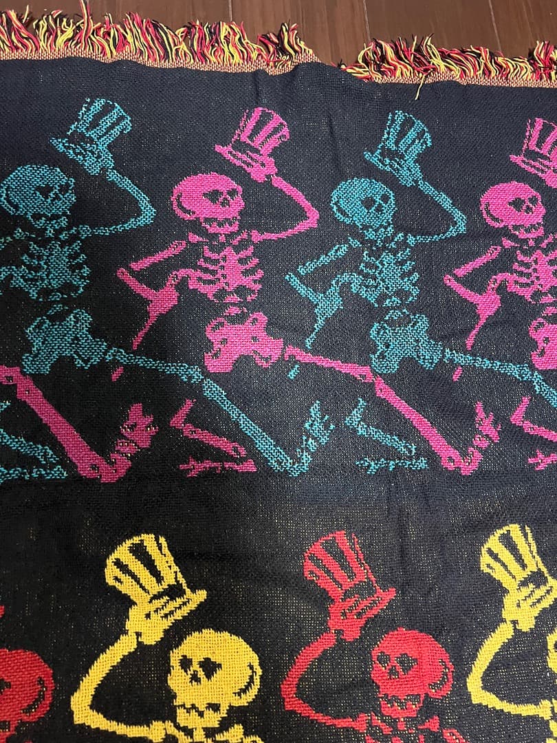 グレイトフル・デッド　ラグ　ブランケット　ヴィンテージ　ダンススケルトン