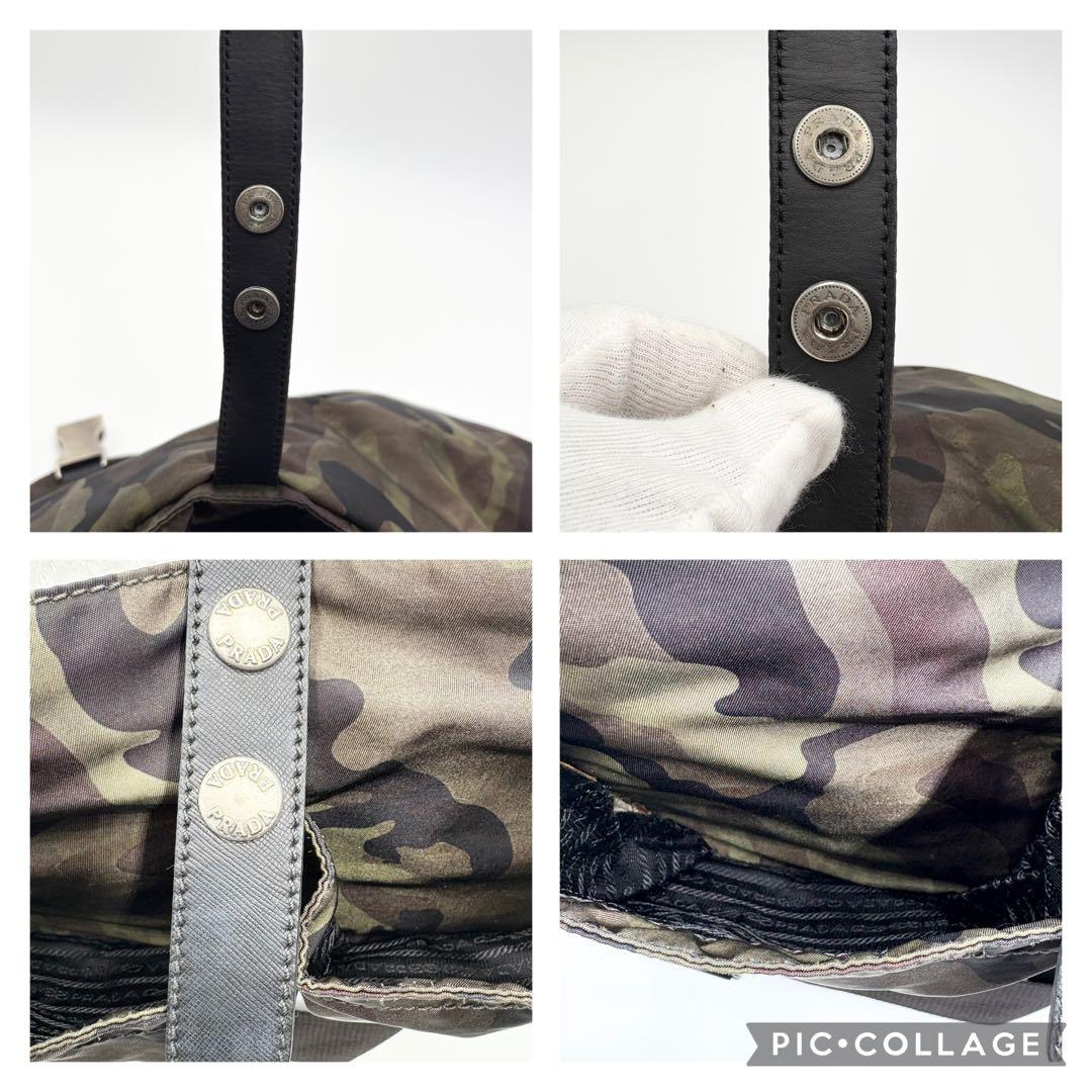 PRADA プラダ 迷彩 メッセンジャーバッグ ナイロン レザー イタリア製