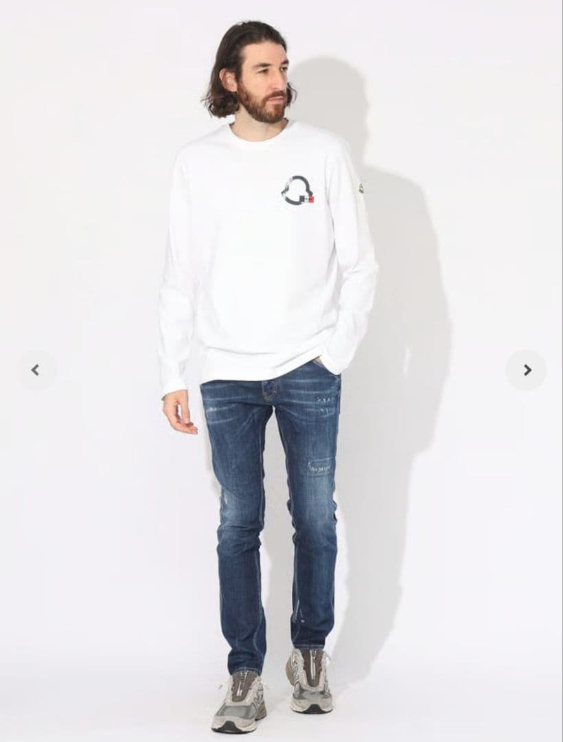 美品 MONCLER ホワイト 長袖カットソー Tシャツ