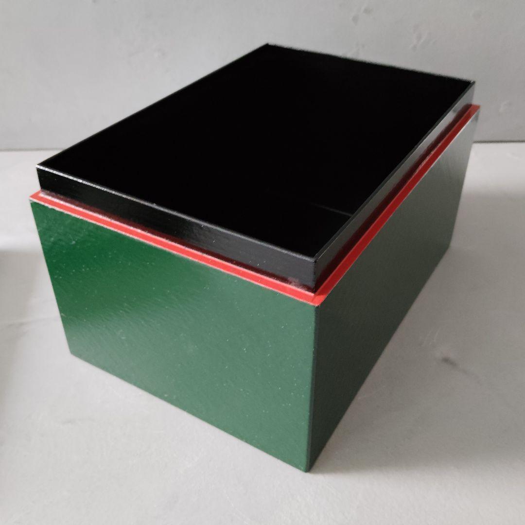 茶道具　利休茶箱　新一閑　綸子　漆塗　青漆(緑)　和の心