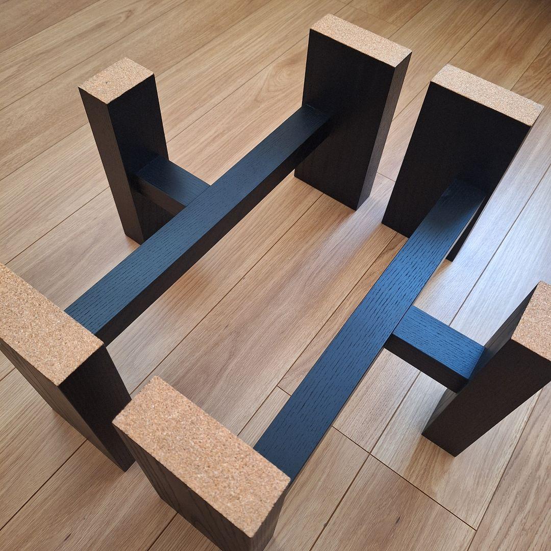 【新品、未使用】ローテーブル用 脚 木製 T型 黒 2本セット 一枚板 天板