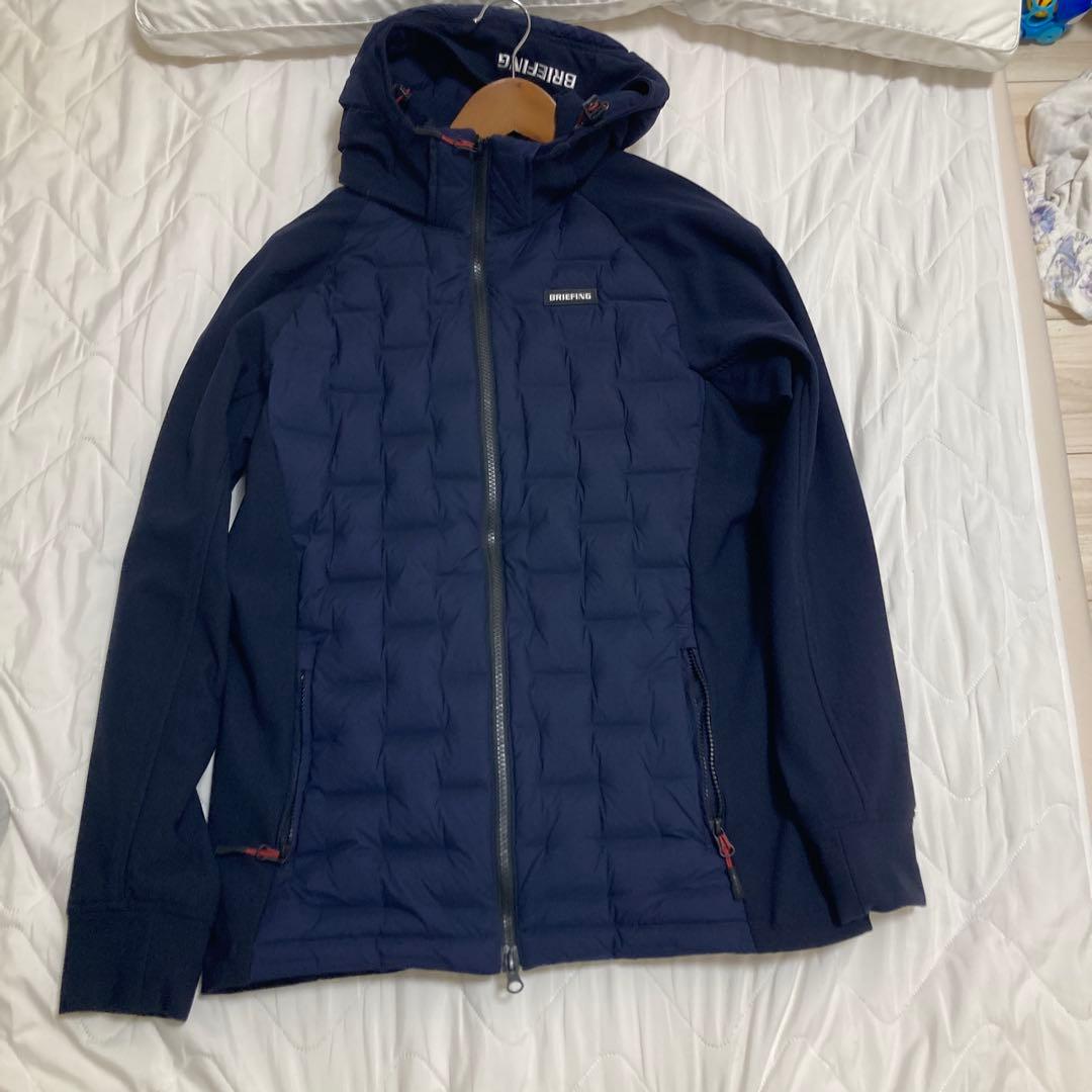BRIEFING ネイビー フード付きダウンジャケット