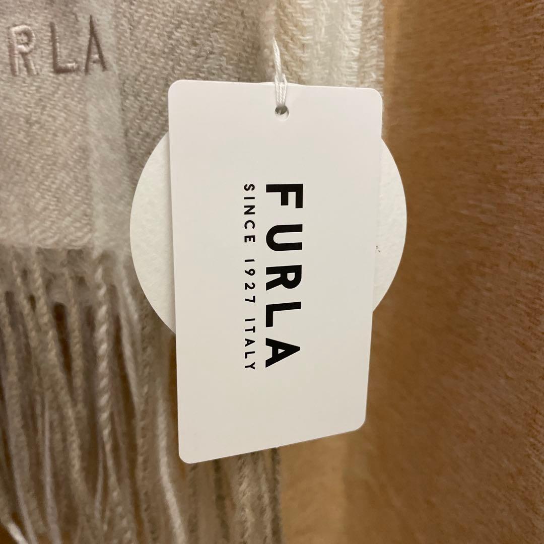 フルラ (FURLA) カシミヤ100％ ブロックチェックシャイニーマフラー