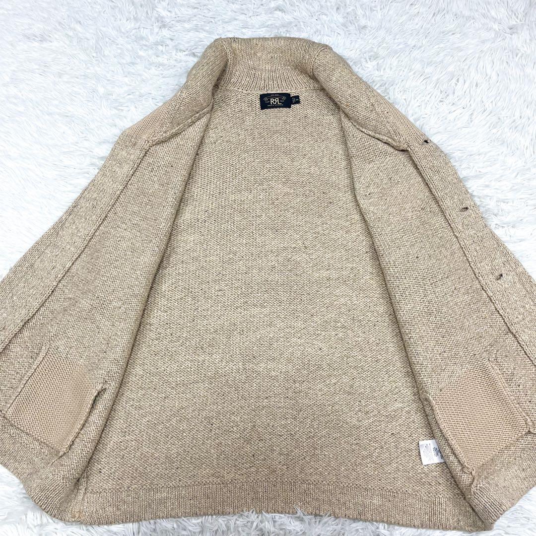 美品 RRL ショールカラー ニットジャケット ワッペン 厚手 入手困難XXL