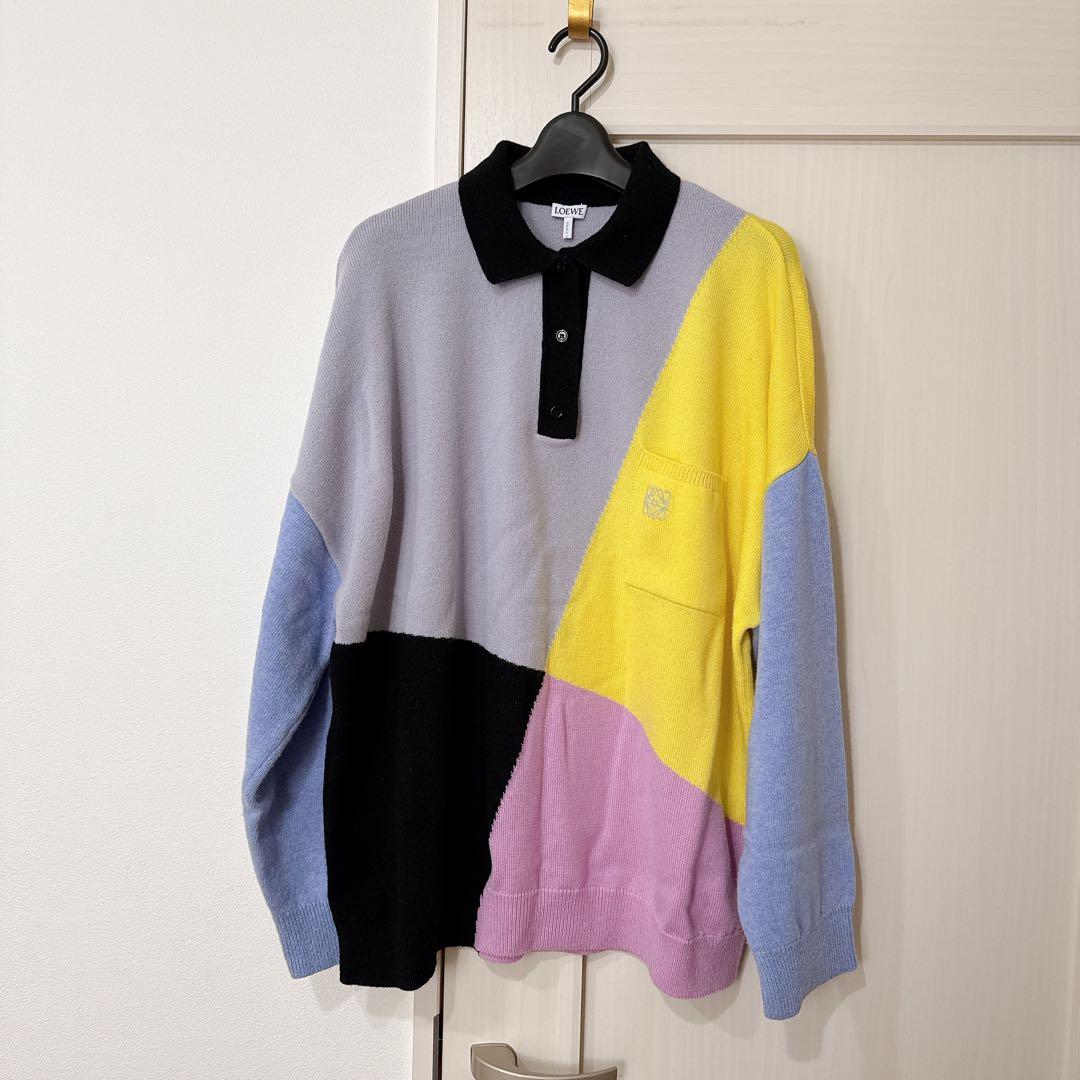 LOEWE ロエベ レアミックスカラー 胸ロゴニット M マルチカラーニット