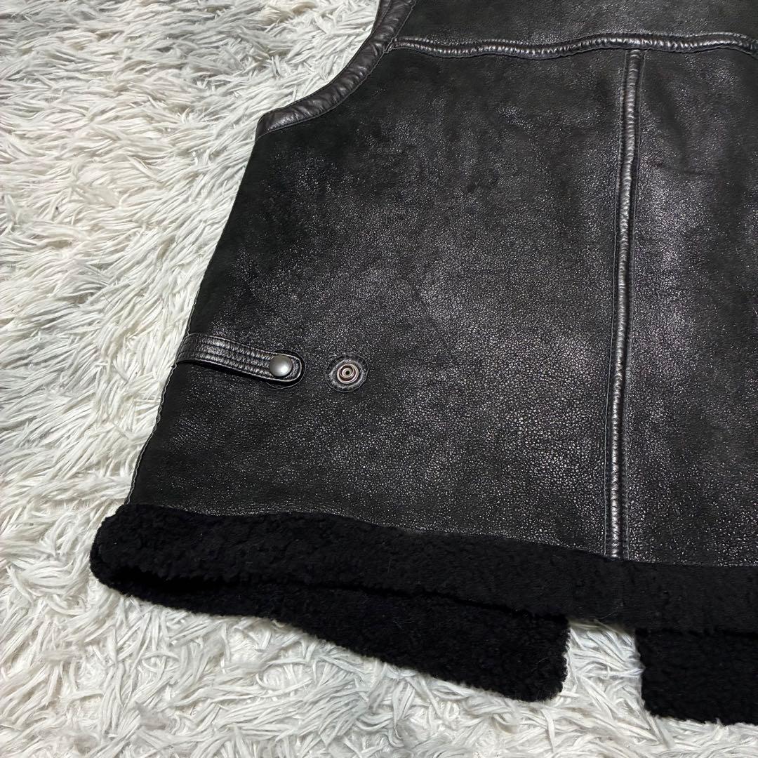 【美品】Marvy Jamoke リアルムートンベスト BLACK M