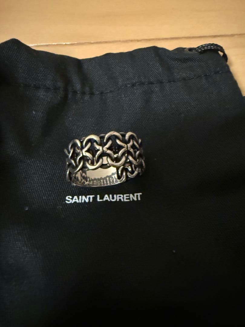 SAINT LAURENT ロゴプレート チェーンリング 19号