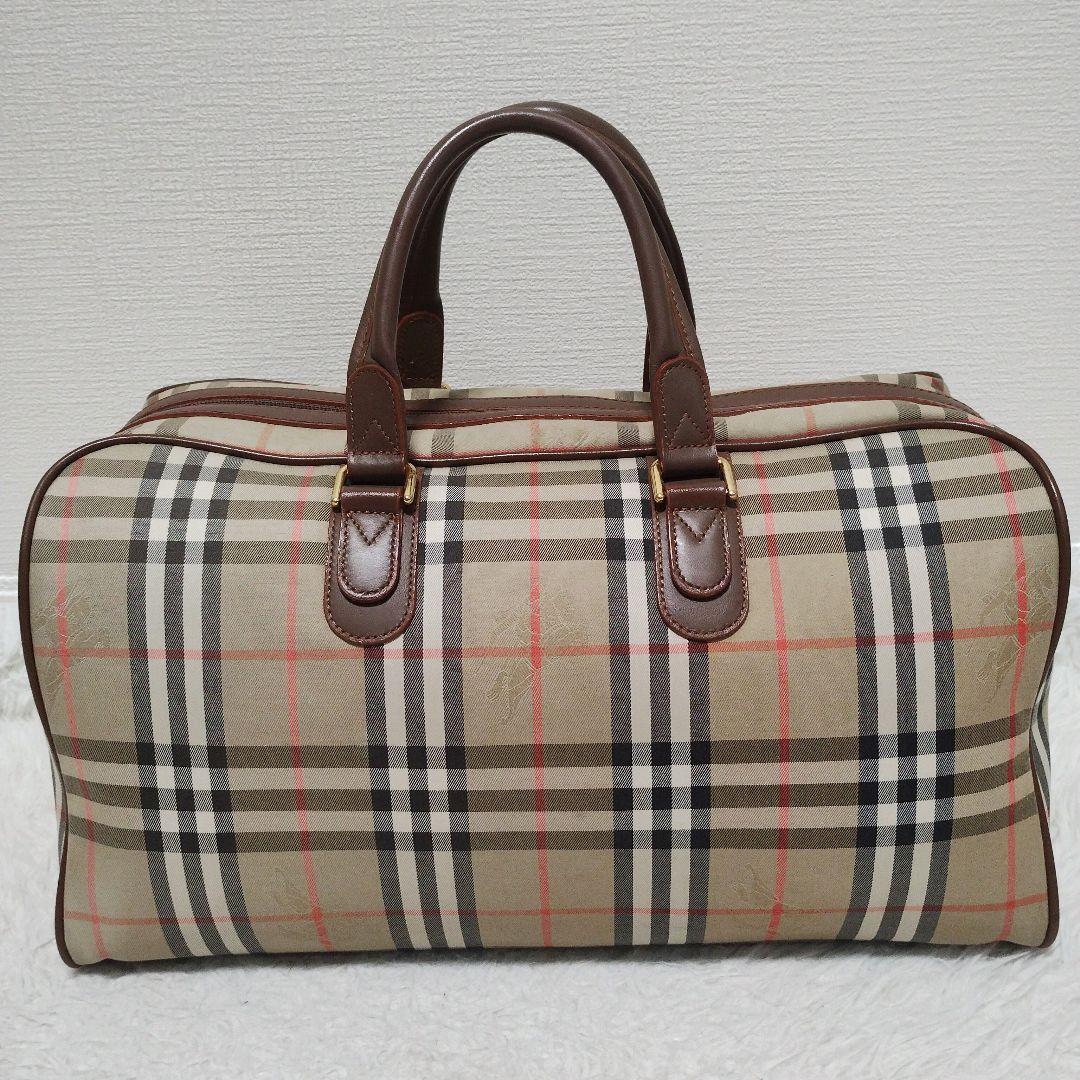 美品 Burberry バーバリー ボストンバッグ ノバチェック柄 旅行鞄
