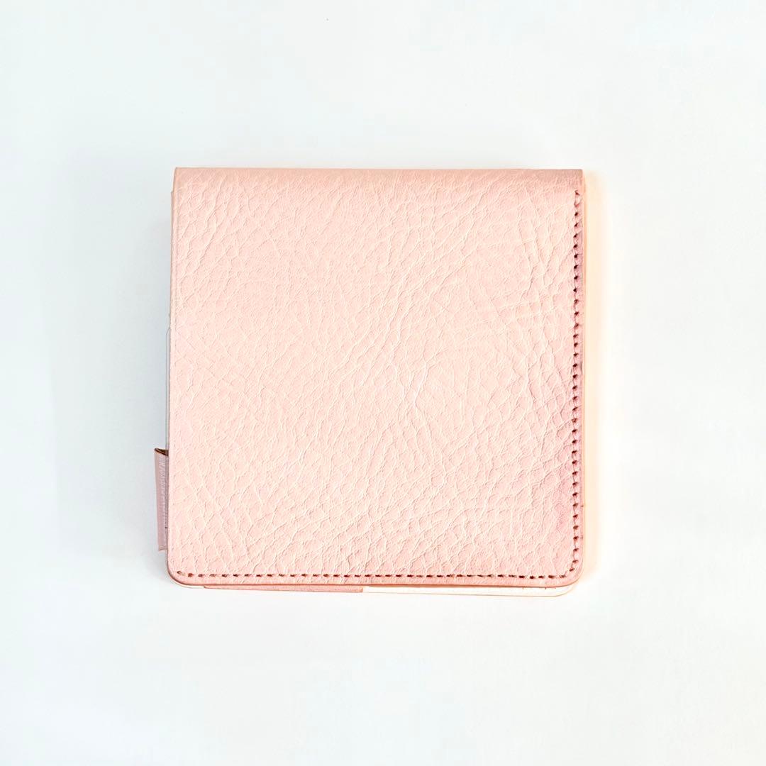【美品】SYRINX Hitoe Fold Aria 折り財布 ピンク レザー