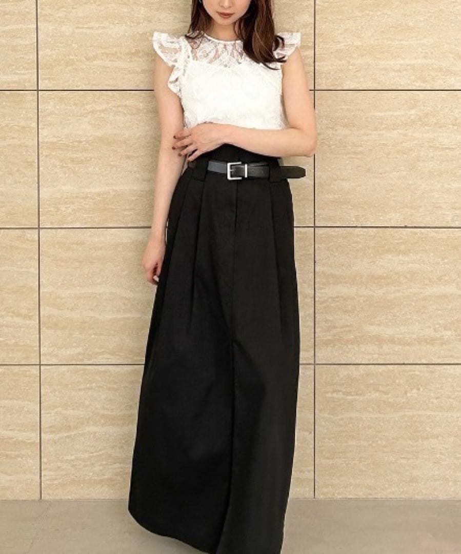 タグ付き　未使用　スナイデル　チノワイドスカート　スリット　ブラック　黒