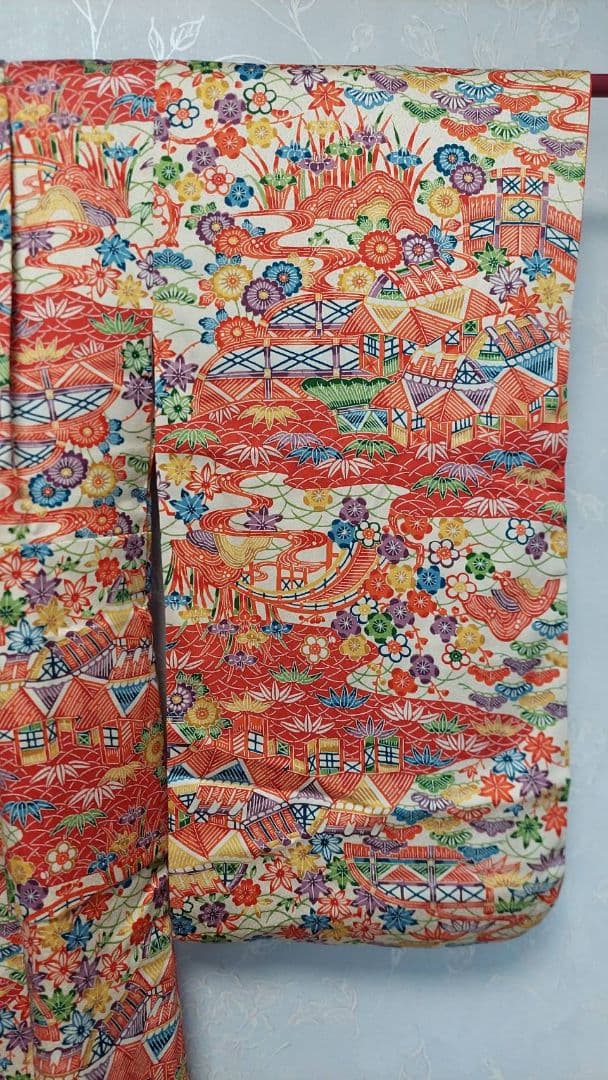 NK102アンティーク子供着物正絹非常に綺麗美品着丈105センチ裄丈56センチ
