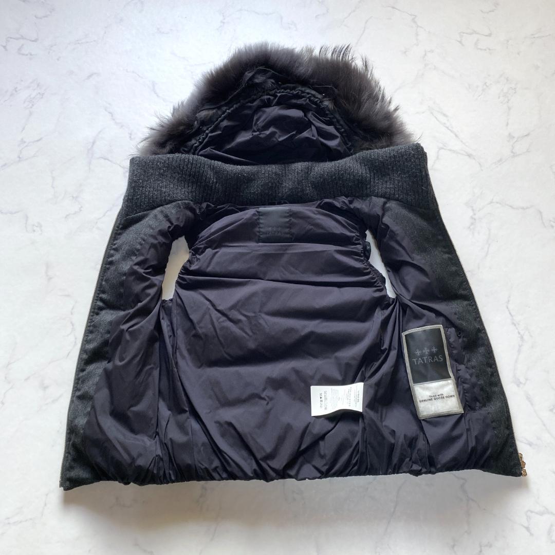 美品✨TATRAS タトラス ルセラ ダウンベスト フード ファー グレー M