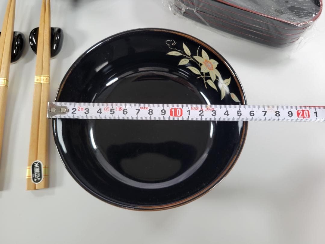 【送料無料・長期保管未使用】有田焼 慶斎 多用丼 小皿 箸置き 箸 5客セット