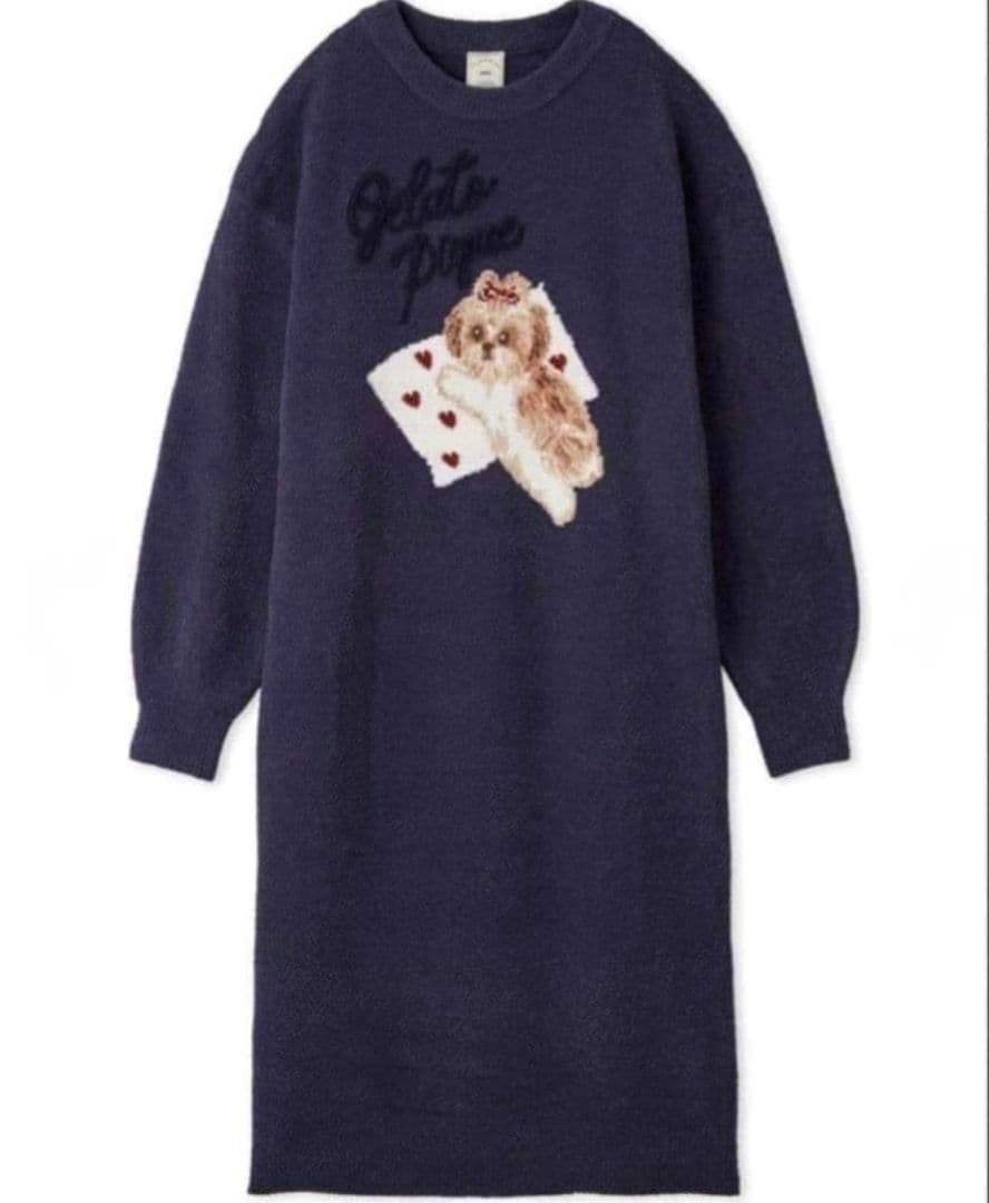 ジェラートピケ【限定カラー】シーズー柄ワンピース