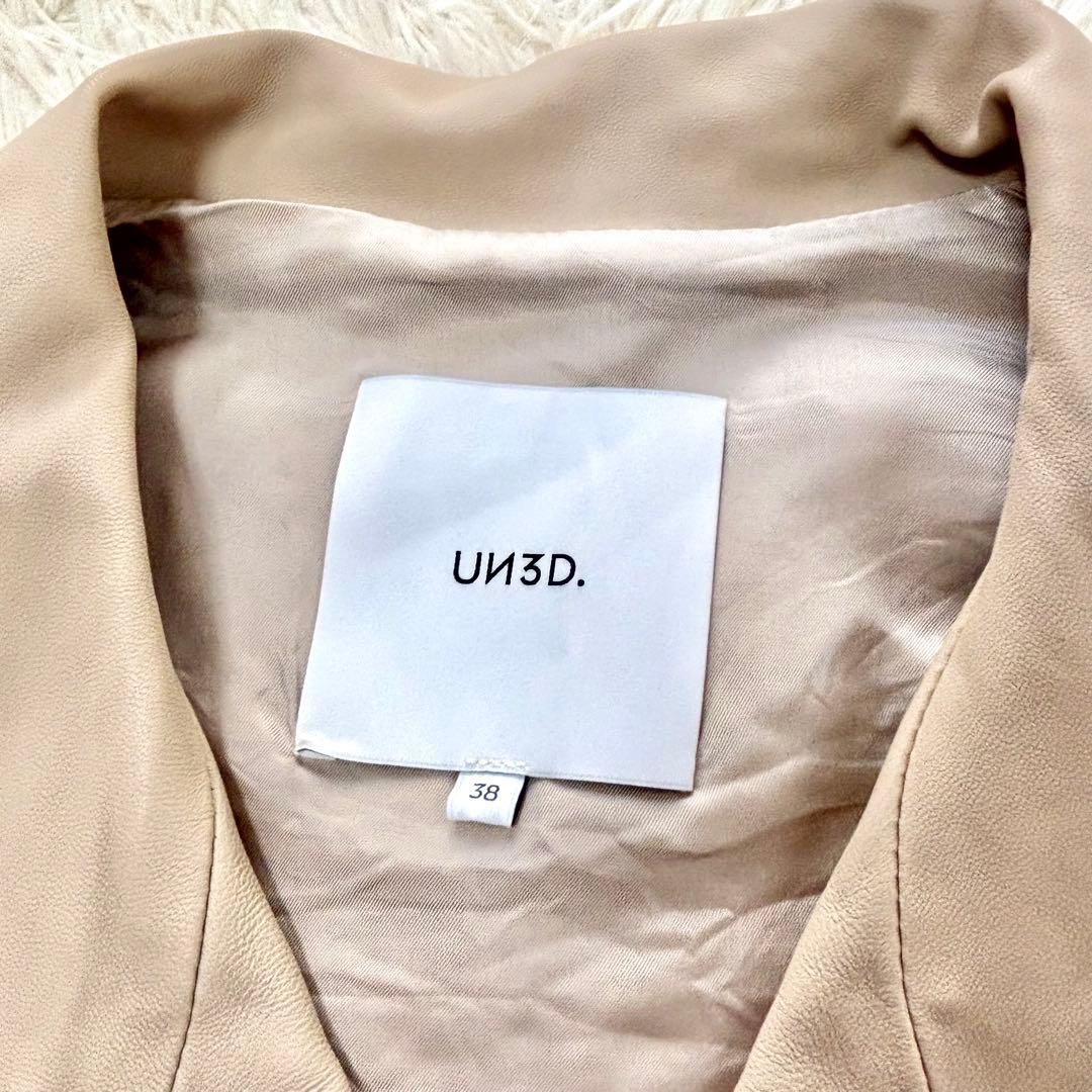 UN3D. アンスリード ショートレザーライダースジャケット ラムレザー