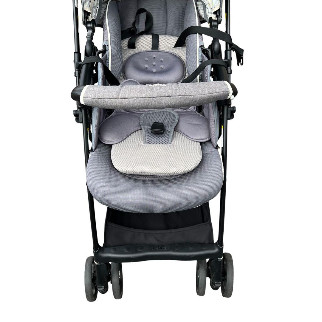 【美品】Aprica ラクーナ ビッテ クッション　ベビーカー　グレー　レザー