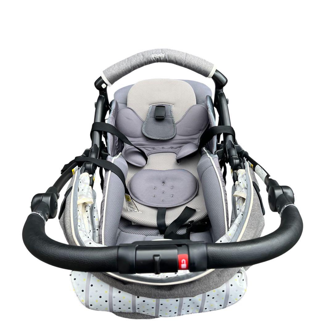 【美品】Aprica ラクーナ ビッテ クッション　ベビーカー　グレー　レザー