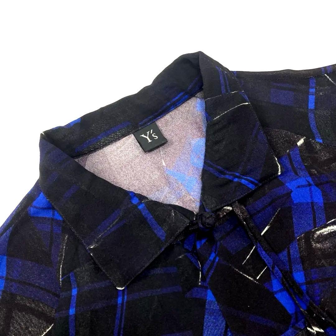 Y's ワイズ 美品 DEFORMATION CHECK BLOUSE 2