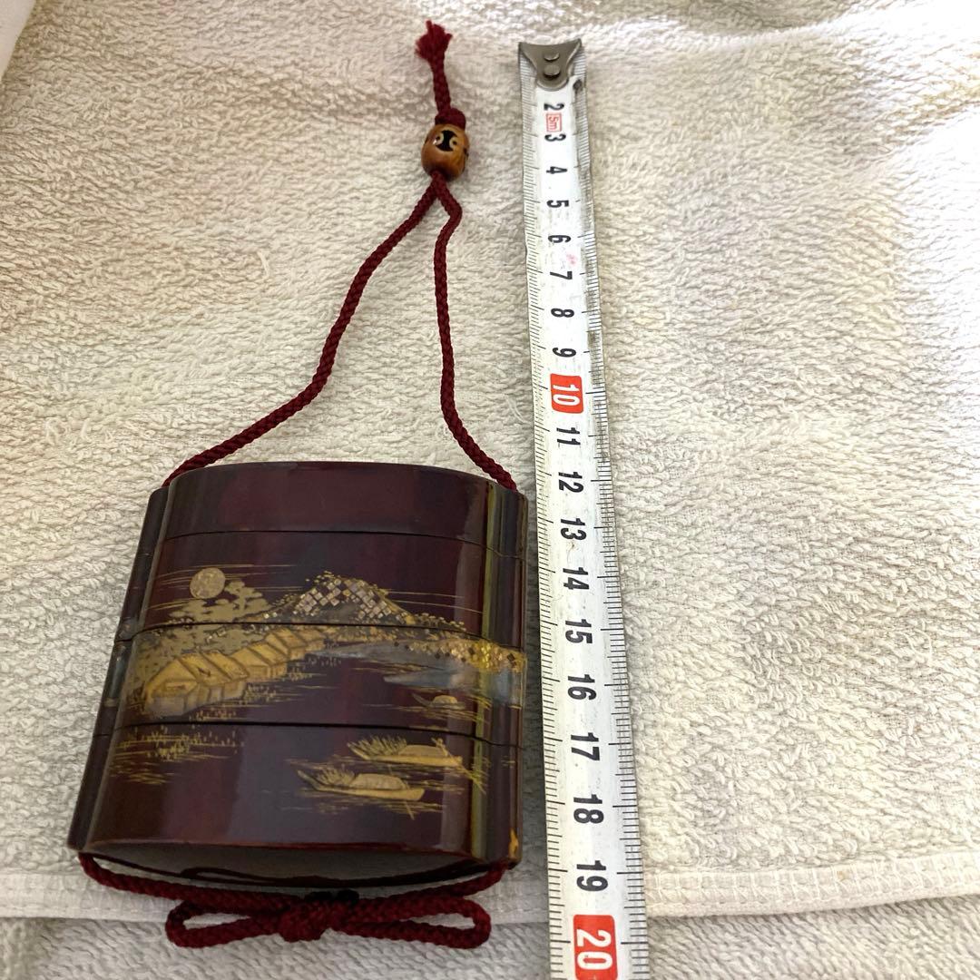 A-1 印籠　金蒔絵　木箱付き　アンティーク　装飾品　美術品　工芸品　漆芸　漆器