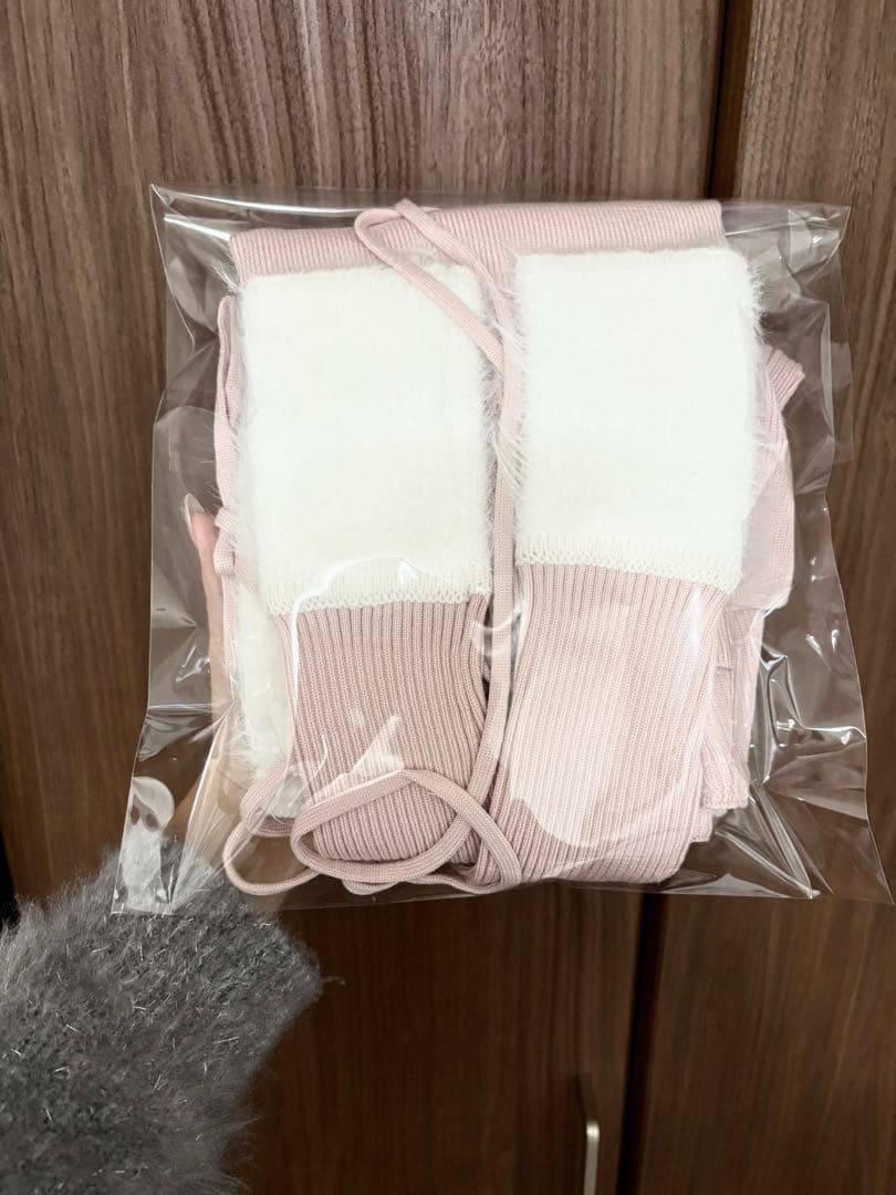 Lumignon Ribbon bust fluffy tops ピンク