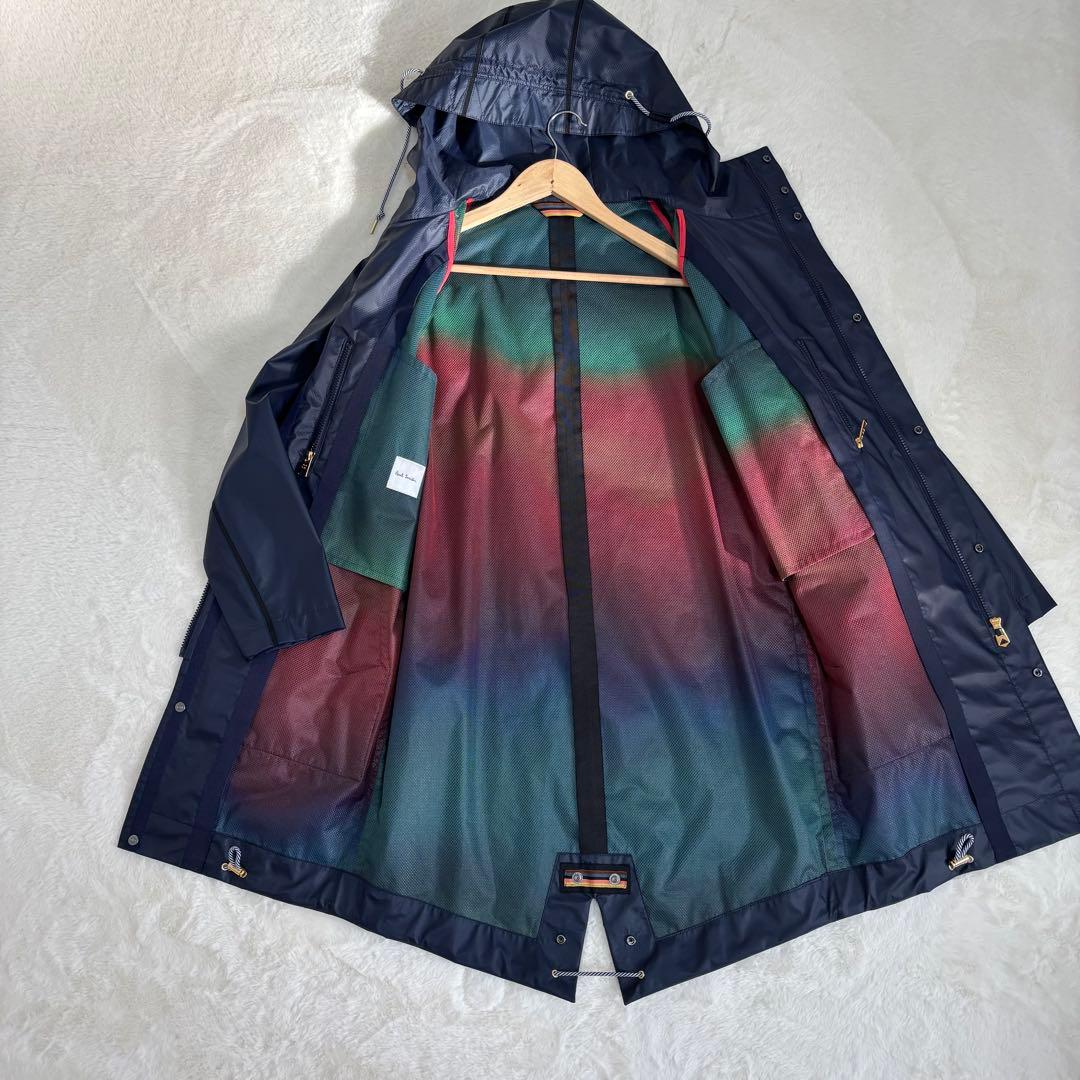 ポールスミス 紺 防水 レインコート グラデーション S マルチカラー 雨具