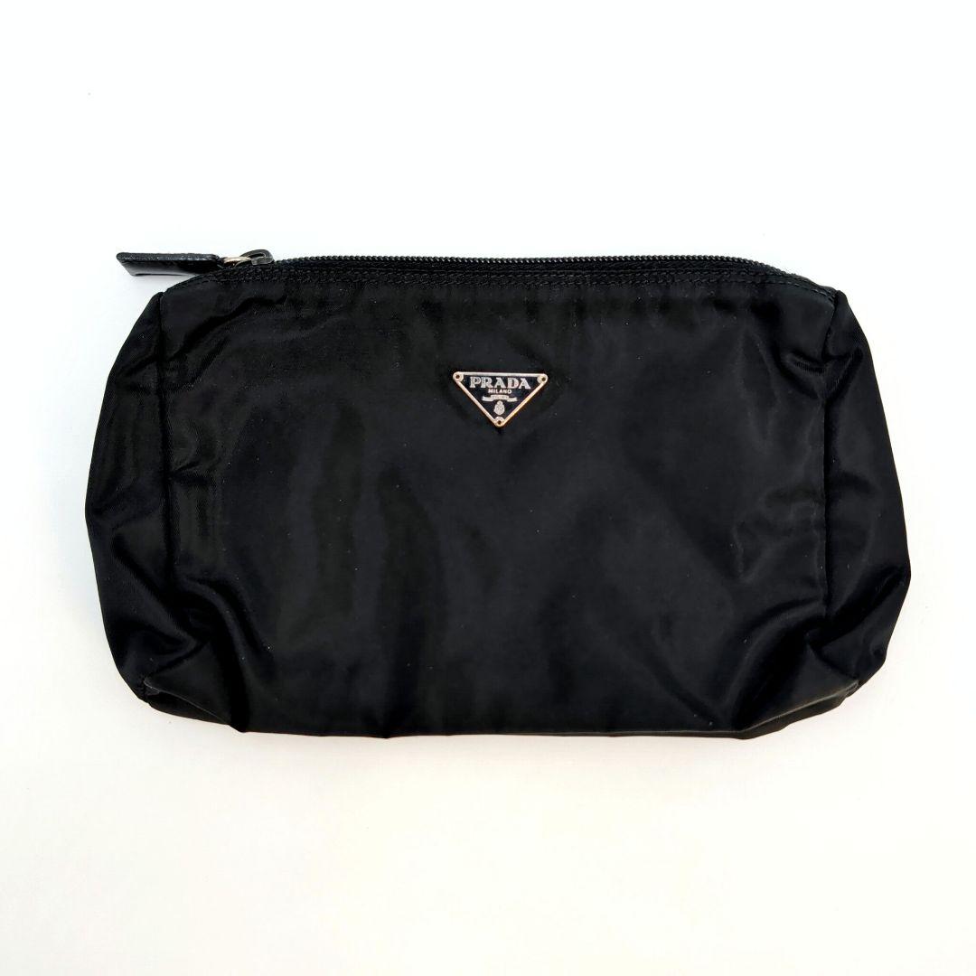 PRADA プラダ ナイロン トライアングル ポーチ コスメ テスート ブラック