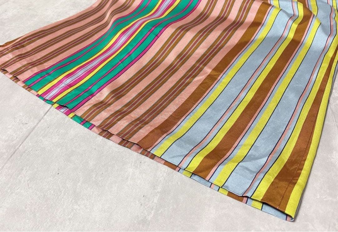 美品 人気 CABaN ランダムストライプ ロングスカート