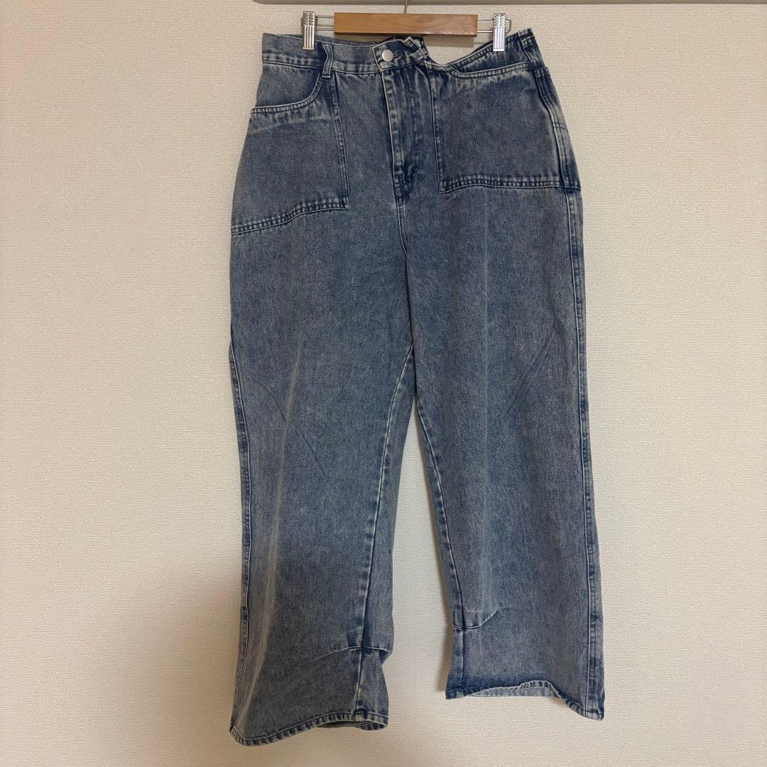 【andequal】back slit curve denim pants M