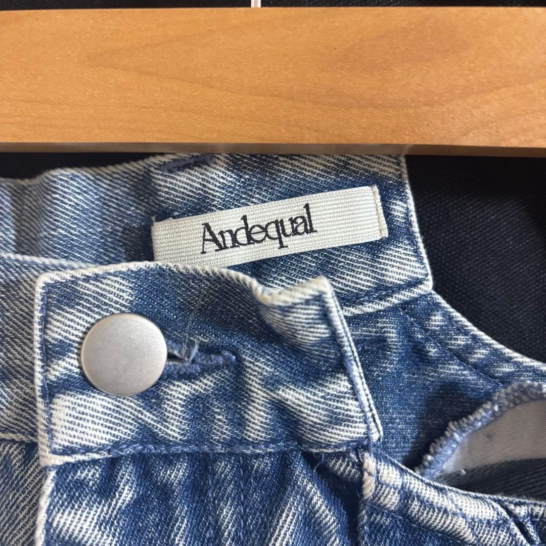 【andequal】back slit curve denim pants M