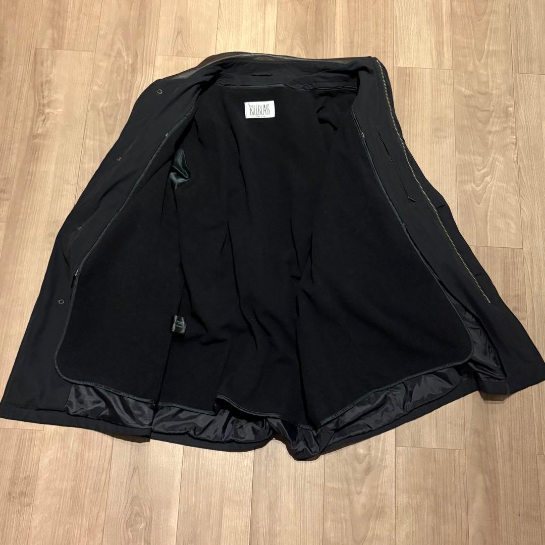 90s Bill Blass NewYork 襟レザー 2way ハーフコート
