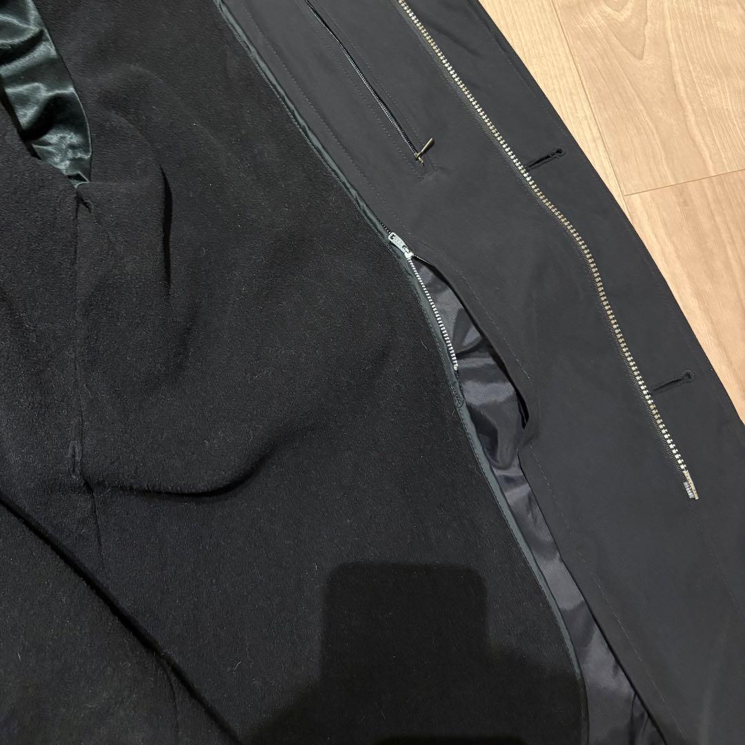 90s Bill Blass NewYork 襟レザー 2way ハーフコート