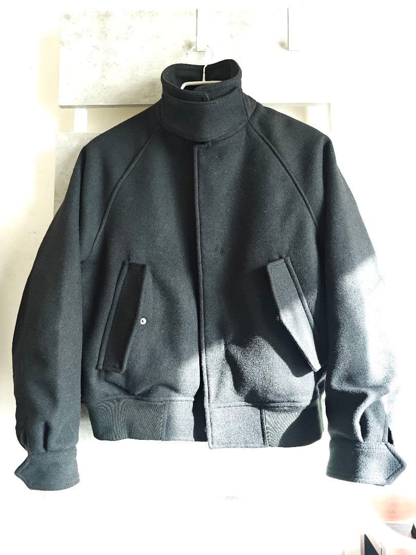 CLEL ウールブレンド テックメルトン 2WAYブルゾン ブラック XS 美品