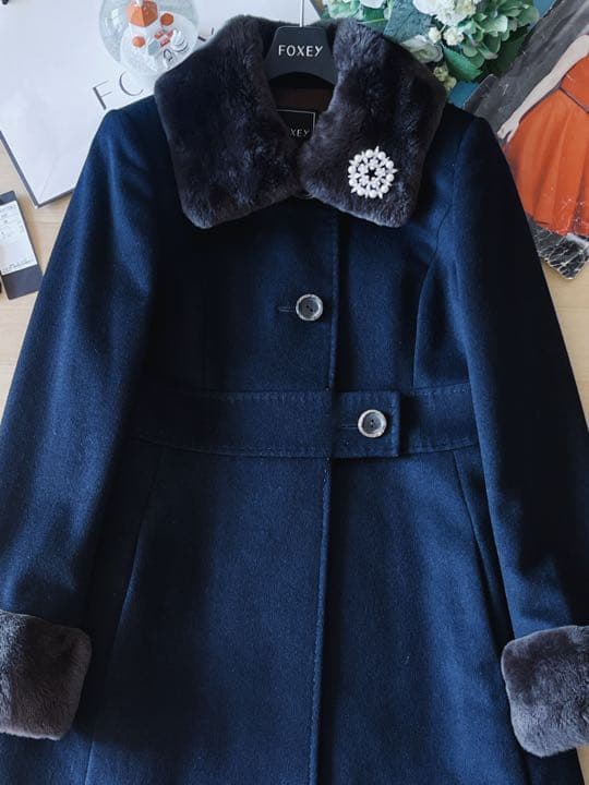 FOXEY！ゴージャスヌードリアファカシミアコート　38 Rene 極美品