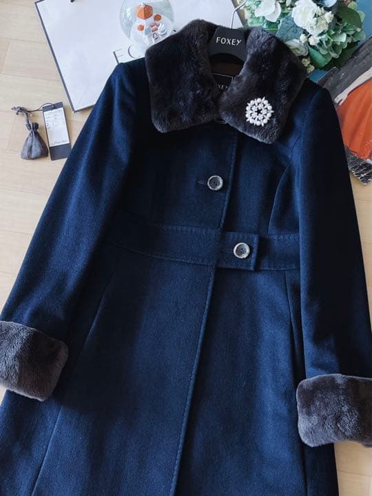 FOXEY！ゴージャスヌードリアファカシミアコート　38 Rene 極美品