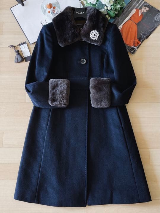 FOXEY！ゴージャスヌードリアファカシミアコート　38 Rene 極美品