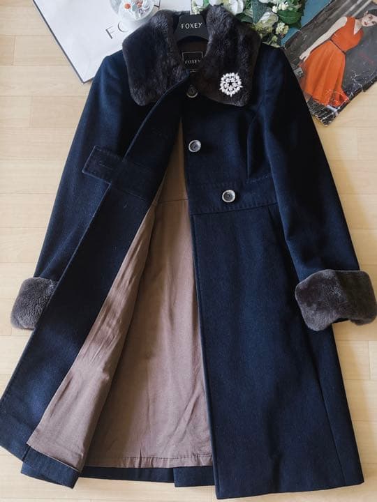 FOXEY！ゴージャスヌードリアファカシミアコート　38 Rene 極美品