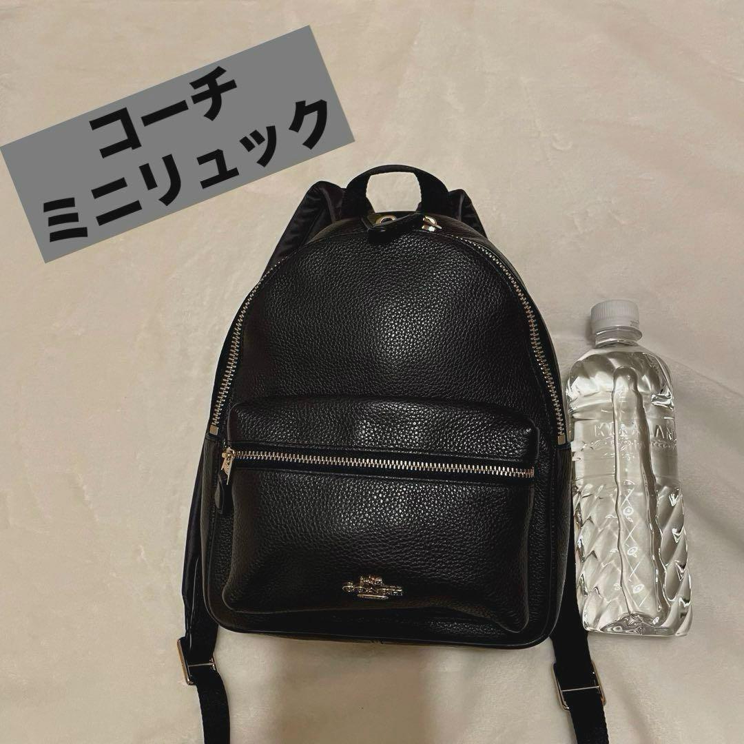 COACHコーチ　未使用　 ネイビー　レザー　しぼ革　ミニリュック　F88266