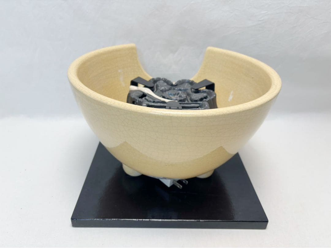 美品 茶道具 風炉型 電熱器 さつま枇杷色紅鉢 野々田式 110V 410Ｗ