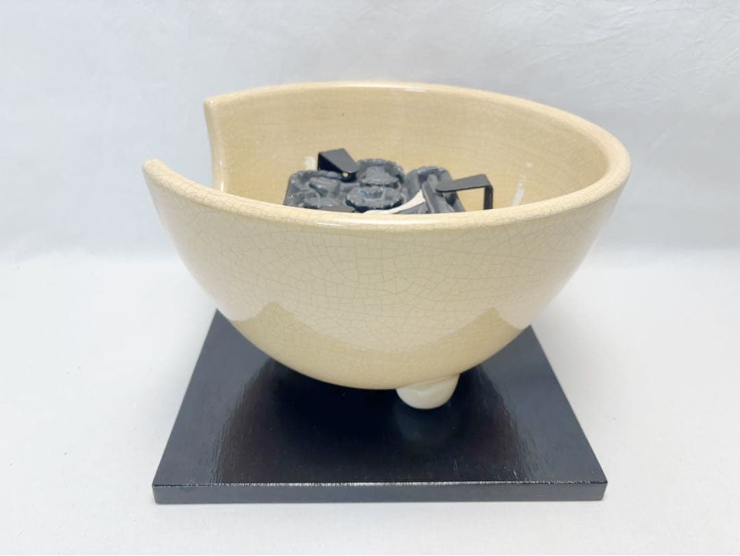 美品 茶道具 風炉型 電熱器 さつま枇杷色紅鉢 野々田式 110V 410Ｗ