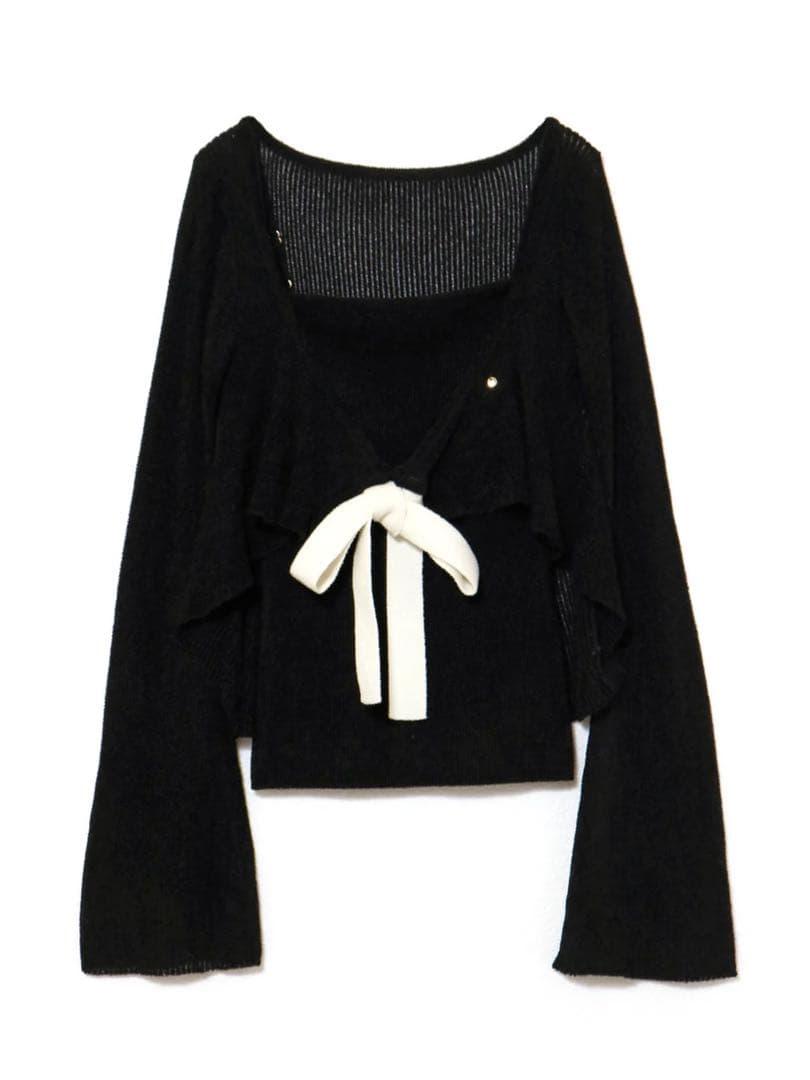 トップス andmary Emma knit flare cardigan set