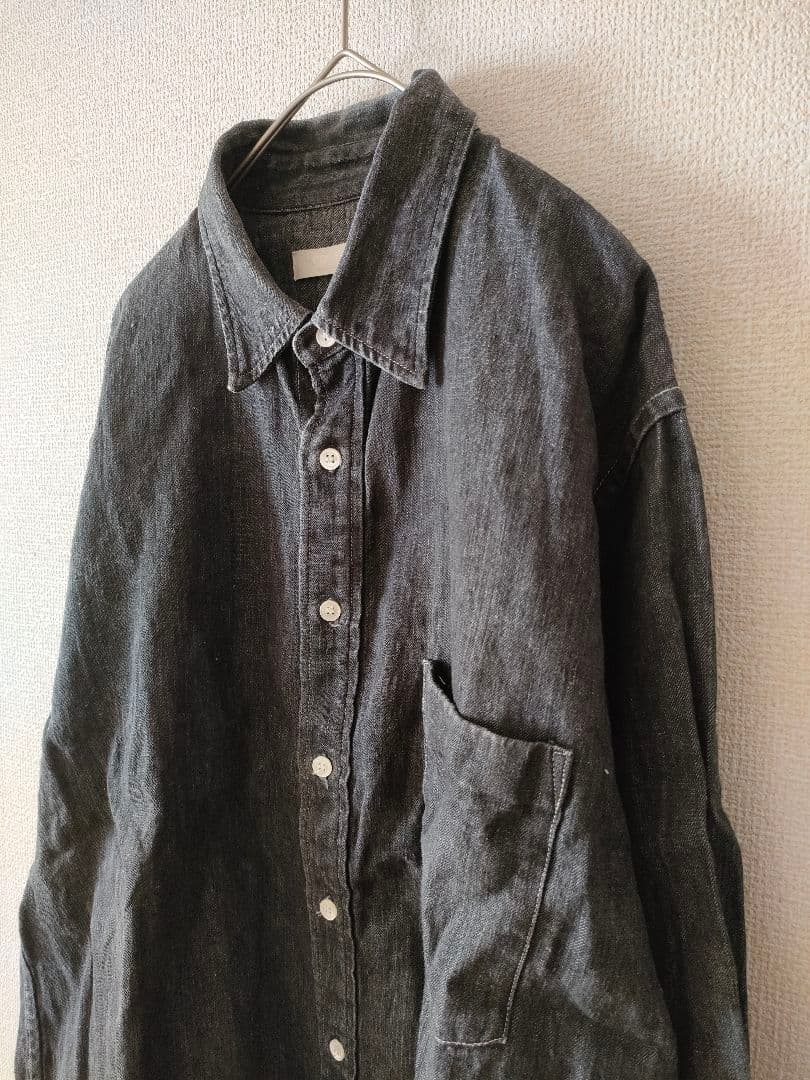 02201-0007 10ozリネンデニムレギュラーカラーシャツ