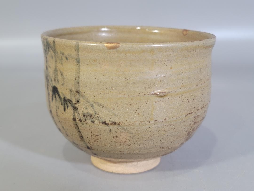 DT181 茶道具 虫明 むしあけ 竹絵 茶碗 宗完 書付 古美術