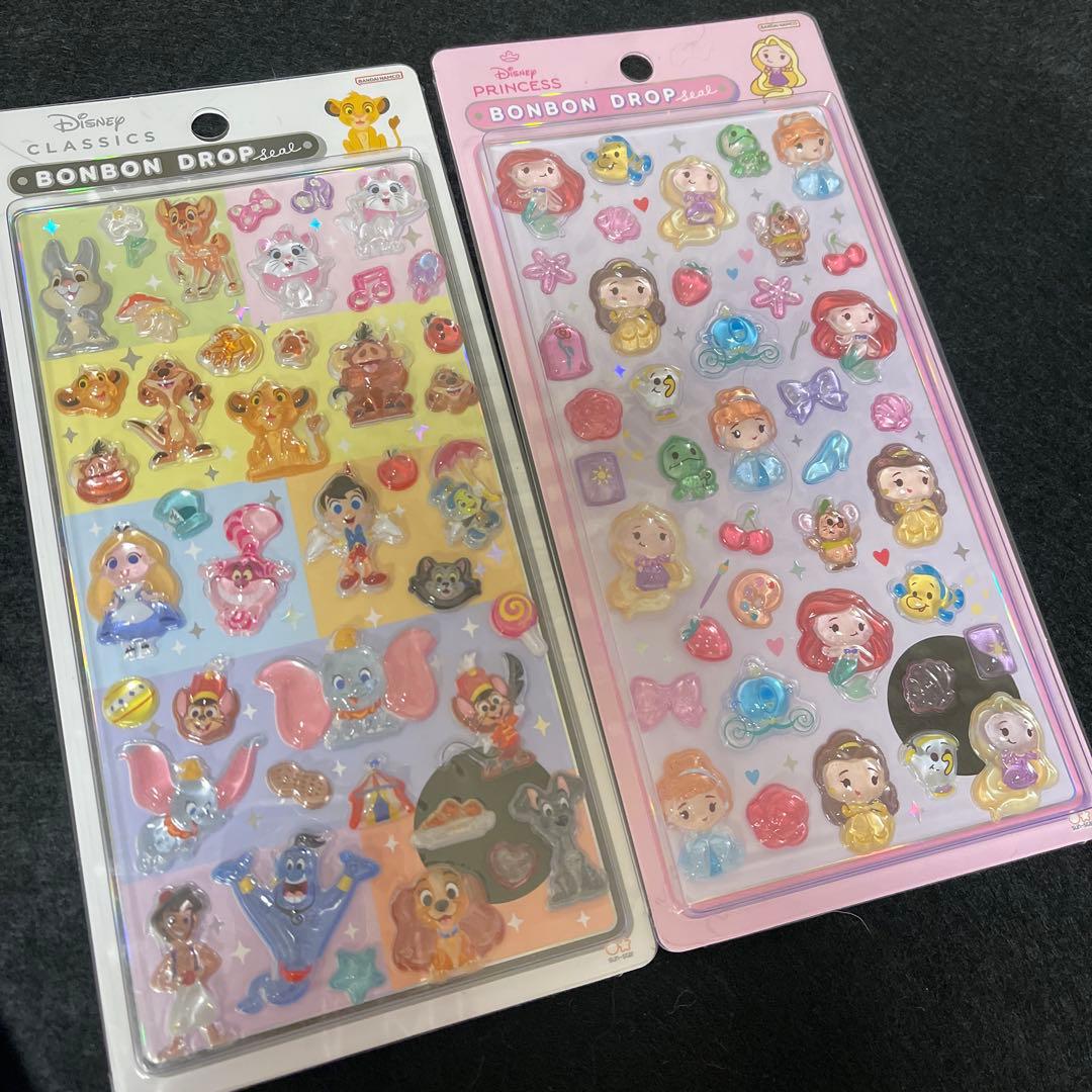 正規品　ディズニー　ボンボンドロップシール クラシック　プリンセス　4枚セット