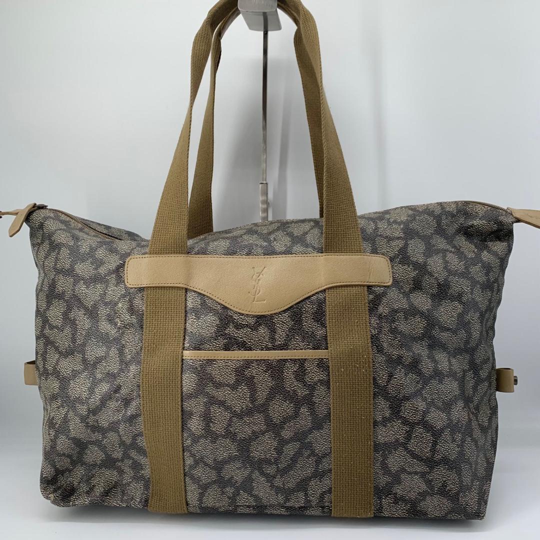 極美品✨YSL イヴサンローラン ボストンバッグ 肩掛け 大容量 ジラフ柄