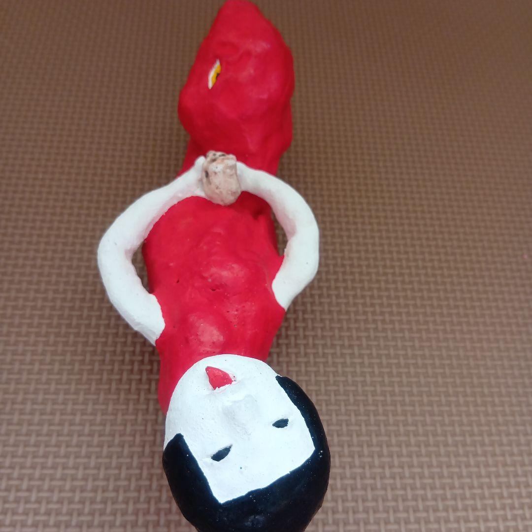 現代陶芸家 相場るい児 「少女土鈴」土人形 手捏ね 艶物 ツチノコ 髑髏